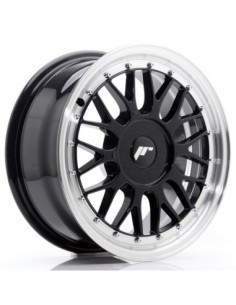 JR Wheels JR23 16x7 ET20-45 BLANK Gloss Black w/Machined Lip