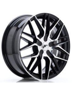 JR Wheels JR28 17x7 ET20-45 BLANK Gloss Black Machined Face