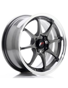 JR Wheels JR5 15x7 ET35 4x100 Gun Metal w/Machined Lip