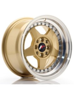 JR Wheels JR6 15x8 ET25 4x100/108 Gold w/Machined Lip