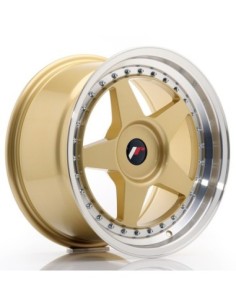 JR Wheels JR6 17x9 ET20-35 BLANK Gold w/Machined Lip